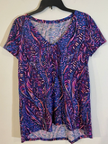 Lilly Pulitzer Etta V Neck Medium M T Shirt